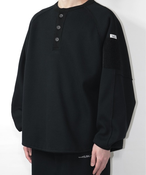 elephant TRIBAL fabrics（エレファントトライバルファブリックス）の「elephant TRIBAL fabrics Modern Thermal Henley Neck（Tシャツ/カットソー・メンズ・ブラック/グレー・FREE）」の11枚目の写真