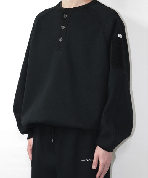 elephant TRIBAL fabrics（エレファントトライバルファブリックス）の「elephant TRIBAL fabrics Modern Thermal Henley Neck（Tシャツ/カットソー・メンズ・ブラック/グレー・FREE）」の13枚目の写真