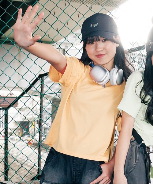 algy（アルジー）の「algyシシュウリンガー半袖T（Tシャツ/カットソー・キッズ・オレンジ/ミント/ライム/ピンク/オフホワイト/ブラック・SMALL/MEDIUM/X-SMALL/XX-SMALL）」の6枚目の写真