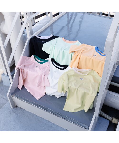 algy（アルジー）の「algyシシュウリンガー半袖T（Tシャツ/カットソー・キッズ・オレンジ/ミント/ライム/ピンク/オフホワイト/ブラック・SMALL/MEDIUM/X-SMALL/XX-SMALL）」の11枚目の写真