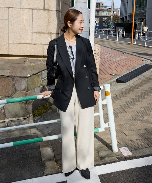 JOURNAL STANDARD（ジャーナルスタンダード）の「《追加3》ダブルブレステッドジャケット（テーラードジャケット・レディース・ブラック/ネイビー・36/38）」の3枚目の写真