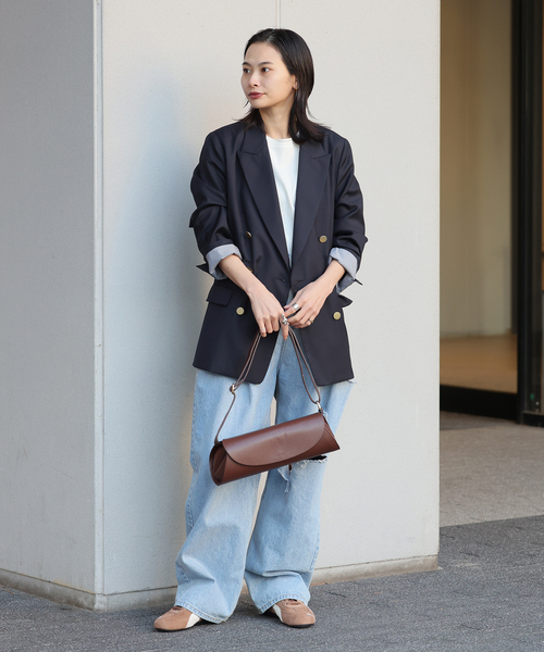 JOURNAL STANDARD（ジャーナルスタンダード）の「《追加3》ダブルブレステッドジャケット（テーラードジャケット・レディース・ブラック/ネイビー・36/38）」の4枚目の写真