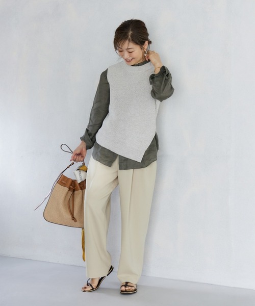 INED（イネド）の「【三尋木奈保コラボ】辛口モードなバレルパンツ「セットアップ対応」（その他パンツ・レディース・チャコールグレー/ベージュ・7号/9号/11号）」の7枚目の写真