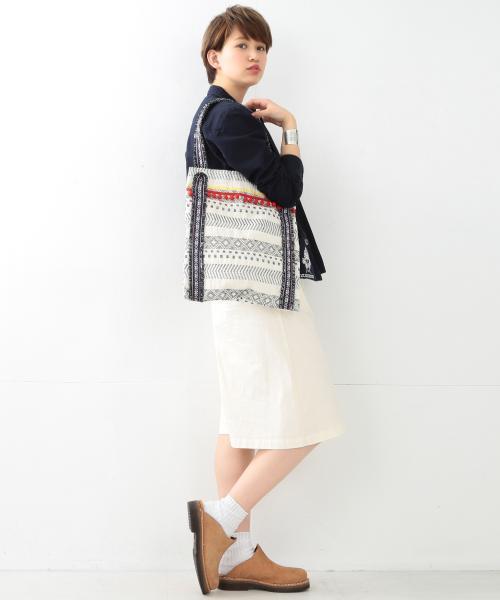 Ray BEAMS(レイビームス)の「Ctrl freak / チロリアン ワンショルダー(トートバッグ・レディース・ブラック/ピンク・ONE SIZE)」の5枚目の写真