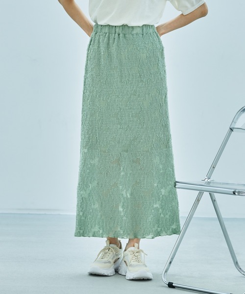 LAKOLE（ラコレ）の「フリンジプリーツスカート / 322601（スカート・レディース・ミント/オフホワイト/ブラック・FREE）」の3枚目の写真