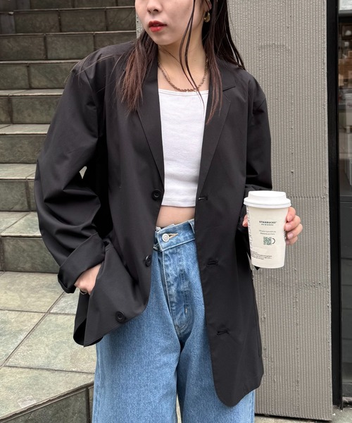 CIAOPANIC TYPY（チャオパニックティピー）の「【洗えるジャケット】MOLユニセックスドライバーズワークテーラードジャケット（テーラードジャケット・メンズ・チャコールグレー/ブラック・LARGE/MEDIUM）」の2枚目の写真