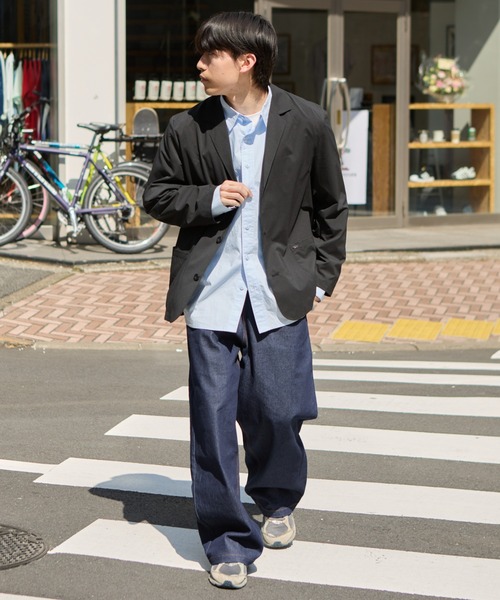 CIAOPANIC TYPY（チャオパニックティピー）の「【洗えるジャケット】MOLユニセックスドライバーズワークテーラードジャケット（テーラードジャケット・メンズ・チャコールグレー/ブラック・LARGE/MEDIUM）」の4枚目の写真