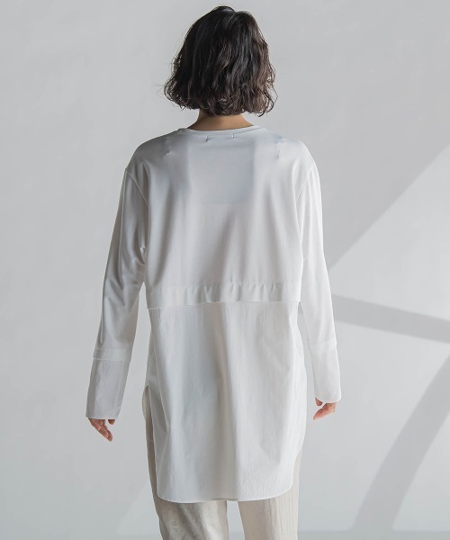 la.f…(ラエフ)の「【biyori】"どんな着こなしもシャレ見え"ドッキングカットソー≪洗濯機で洗える≫(Tシャツ/カットソー・レディース・ホワイト/ベージュ/ネイビー・7号/9号)」の7枚目の写真