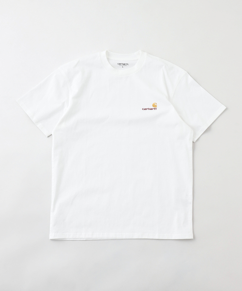Carhartt WIP(カーハートダブリューアイピー)の「CARHARTT WIP / カーハート ダブリューアイピー S/S AMERICAN SCRIPT T-SHIRT I029956(Tシャツ/カットソー・メンズ・ブラック/パープル系その他/ホワイト・LARGE/MEDIUM)」の2枚目の写真