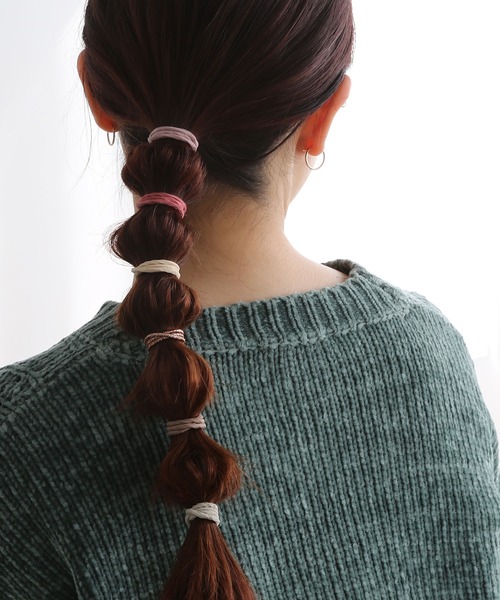 colleca la(コレカラ)の「カラーヘアゴムセット(ヘアゴム・レディース・ゴールド系/シルバー系/ブラウン系/ブラックミックス・FREE)」の1枚目の写真