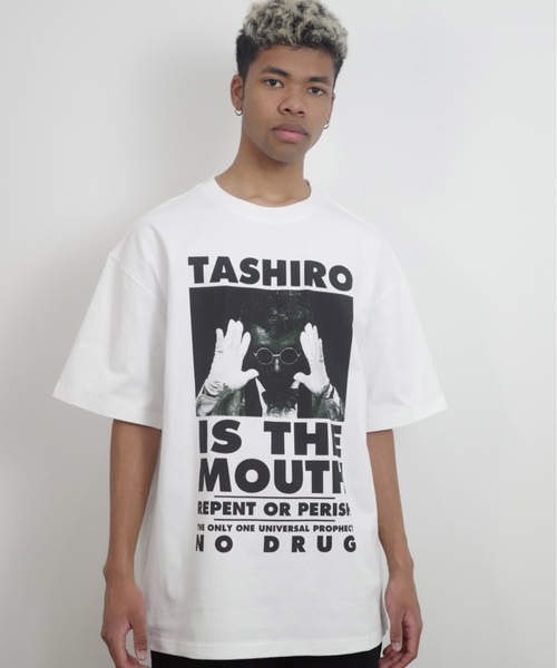 NISHIMOTO IS THE MOUTH(ニシモト イズ ザ マウス)の「S/S TEE | TASHIRO IS THE MOUTH(Tシャツ/カットソー・メンズ・ホワイト/ブラック・MEDIUM/LARGE/X-LARGE)」の4枚目の写真