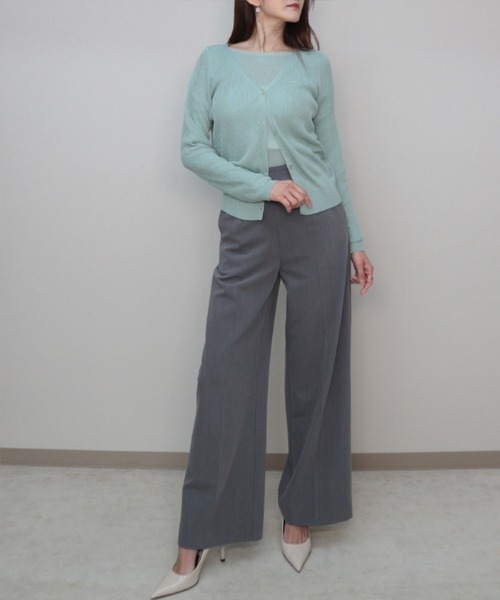 AMBIENT（アンビエント）の「スパンコールヤーンシアーリブニットカーディガン（カーディガン/ボレロ・レディース・ベージュ/ブラック/イエロー/ミント・FREE）」の11枚目の写真