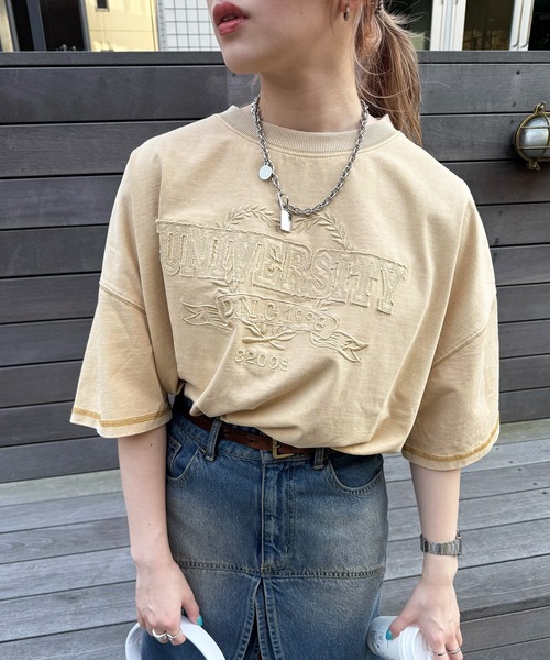 tシャツ USED加工パッチワークTEE レディース セール】USED加工パッチワークTEE（Tシャツ/カットソー