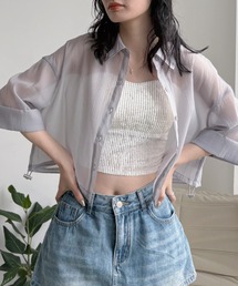 シャイニーハーフスリーブショートシャツ