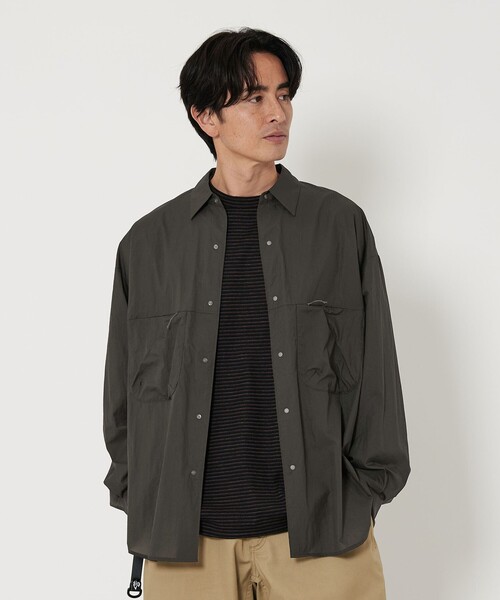 H BEAUTY&YOUTH グリッドバックピケ ポロシャツ OVY KAJA H＞ グリッド バック ピケ 2ボタン ポロシャツ