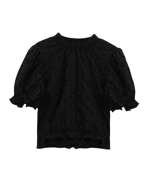 Coo+i(クーイ)の「ぽこぽこパフスリーブ半袖カットソー(Tシャツ/カットソー・レディース・ブラック/ホワイト・FREE)」の8枚目の写真