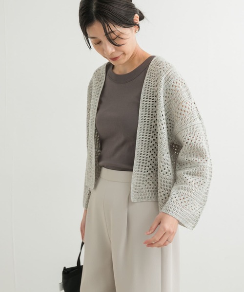 URBAN RESEARCH DOORS(アーバンリサーチドアーズ)の「クロシェレースボレロ(カーディガン/ボレロ・レディース・ベージュ/ミント・MEDIUM)」の5枚目の写真
