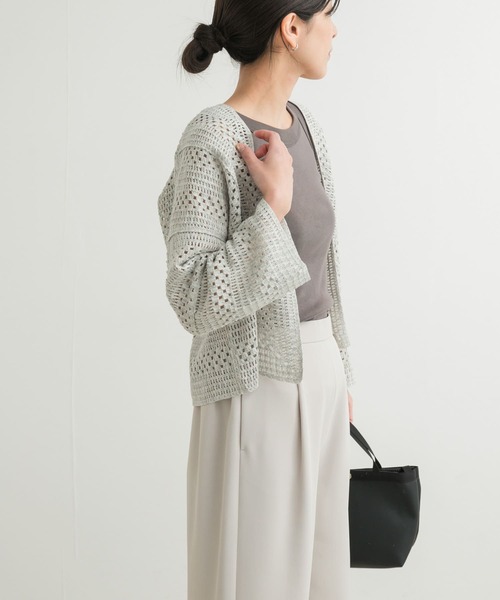 URBAN RESEARCH DOORS(アーバンリサーチドアーズ)の「クロシェレースボレロ(カーディガン/ボレロ・レディース・ベージュ/ミント・MEDIUM)」の6枚目の写真