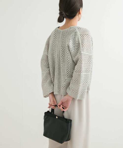 URBAN RESEARCH DOORS(アーバンリサーチドアーズ)の「クロシェレースボレロ(カーディガン/ボレロ・レディース・ベージュ/ミント・MEDIUM)」の7枚目の写真