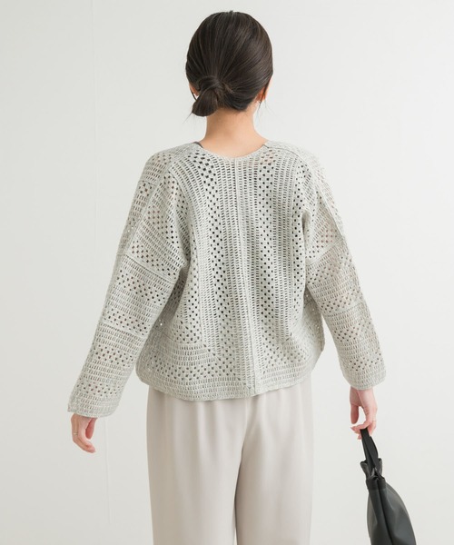 URBAN RESEARCH DOORS(アーバンリサーチドアーズ)の「クロシェレースボレロ(カーディガン/ボレロ・レディース・ベージュ/ミント・MEDIUM)」の8枚目の写真
