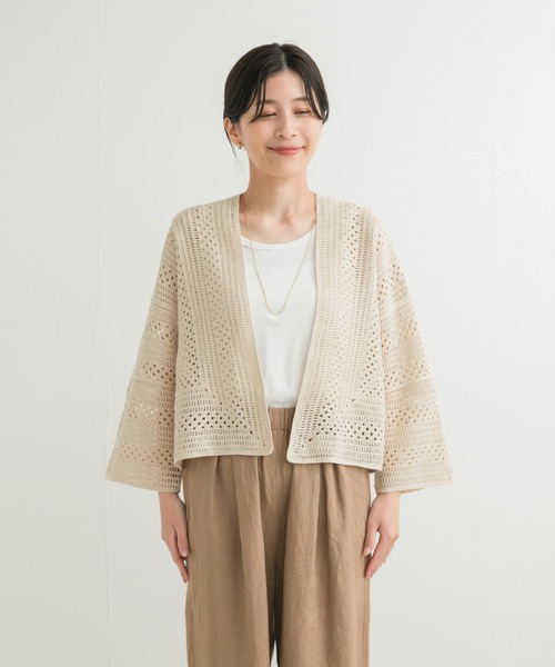 URBAN RESEARCH DOORS(アーバンリサーチドアーズ)の「クロシェレースボレロ(カーディガン/ボレロ・レディース・ベージュ/ミント・MEDIUM)」の21枚目の写真