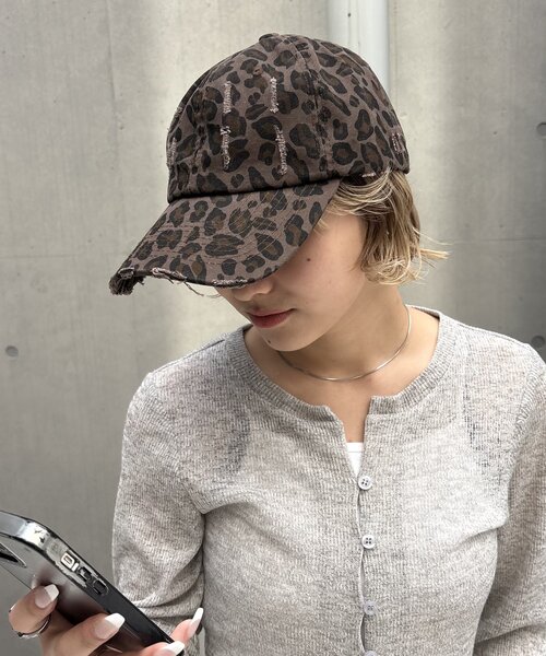 WHO'S WHO gallery(フーズフーギャラリー)の「LEOPARD CAP(キャップ・レディース・ブラウン/キャメル・FREE)」の3枚目の写真