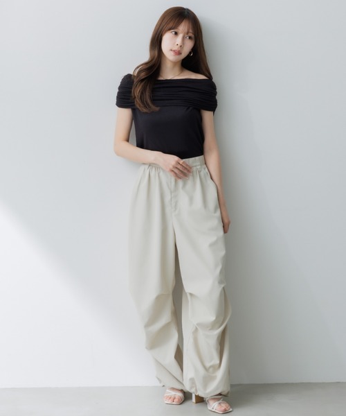 tシャツ drape rame off shoulder（ドレープラメオフショルダー） レディース drape rame off shoulder（ドレープラメオフショルダー）（T