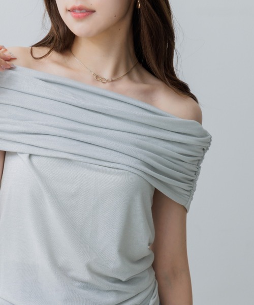 tシャツ drape rame off shoulder（ドレープラメオフショルダー） レディース drape rame off shoulder（ドレープラメオフショルダー）（T