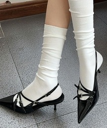 ベルトポインテッドトゥパンプス