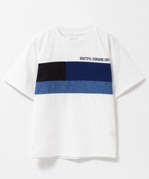 NAVY | NAVY ドライなラッシュガード仕様 ドライタッチ デニム風プリント切替Tシャツ(Tシャツ/カットソー)