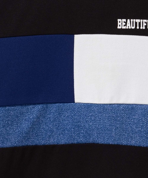 NAVY(ネイビー)の「NAVY ドライなラッシュガード仕様 ドライタッチ デニム風プリント切替Tシャツ(Tシャツ/カットソー・キッズ・ホワイト/ブラック・130/160/150/140/120)」の8枚目の写真