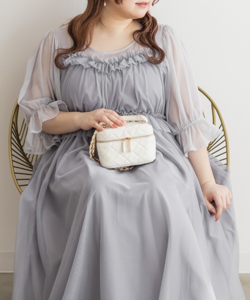 CLETTEオリジナル☆フリルデザインチュールワンピースドレス