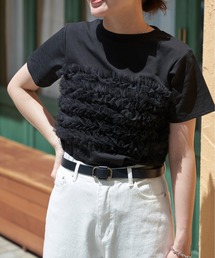 天竺チュールフリルビスチェ見えTシャツ