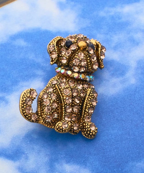 セール】【Merry Gem】アニマルモチーフブローチ DOG CAT イヌ ネコ