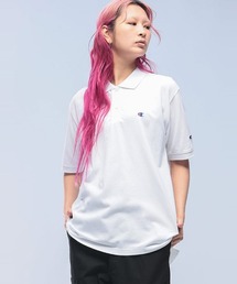 Champion 鹿の子ポロ 綿100% ワンポイント ロゴ 半袖 C3Z358