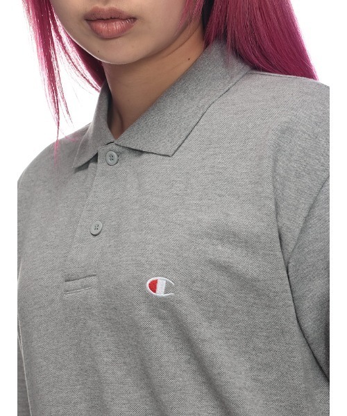 Champion(チャンピオン)の「Champion 鹿の子ポロ 綿100% ワンポイント ロゴ 半袖 C3Z358(ポロシャツ・メンズ・ホワイト/ブラック/ネイビー/グレー・LL/M/L)」の15枚目の写真