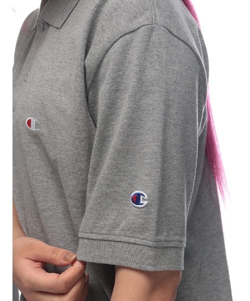 Champion(チャンピオン)の「Champion 鹿の子ポロ 綿100% ワンポイント ロゴ 半袖 C3Z358(ポロシャツ・メンズ・ホワイト/ブラック/ネイビー/グレー・LL/M/L)」の13枚目の写真