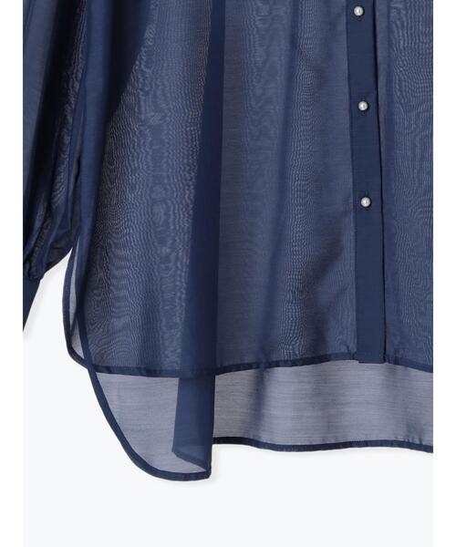 Te chichi TERRASSE（テチチテラス）の「パール釦バンドカラーシアーシャツ（シャツ/ブラウス・レディース・ネイビー/ベージュ/ブラウン/ブラック・F）」の15枚目の写真