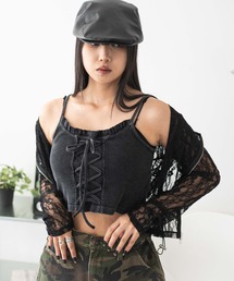 WEGO/レースアップデザインキャミ