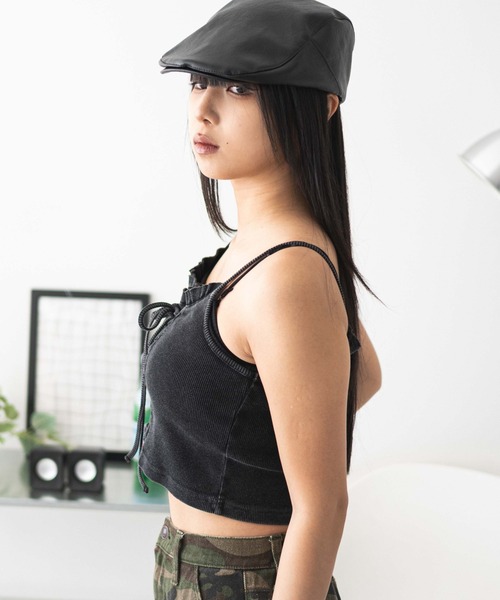 WEGO（ウィゴー）の「WEGO/レースアップデザインキャミ（キャミソール・レディース・スミクロ/ホワイト・FREE）」の15枚目の写真