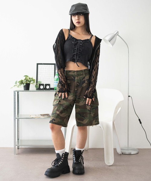 WEGO（ウィゴー）の「WEGO/レースアップデザインキャミ（キャミソール・レディース・スミクロ/ホワイト・FREE）」の17枚目の写真