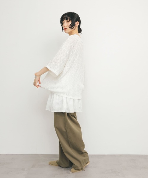 KBF（ケイビーエフ）の「エンブロイダリーミニスカート（スカート・レディース・ブラック/オフホワイト・ONE）」の12枚目の写真