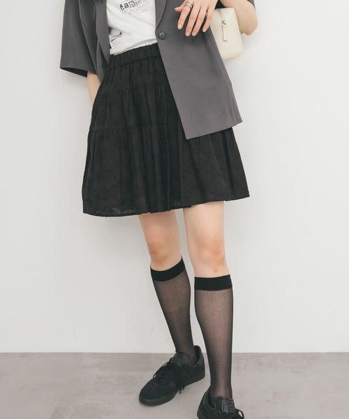 KBF（ケイビーエフ）の「エンブロイダリーミニスカート（スカート・レディース・ブラック/オフホワイト・ONE）」の15枚目の写真