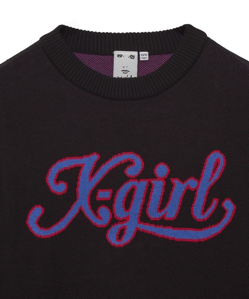 ブランドガール様 LETTERING LOGO JACQUARD KNIT TOP（ニット/セーター）｜X-girl