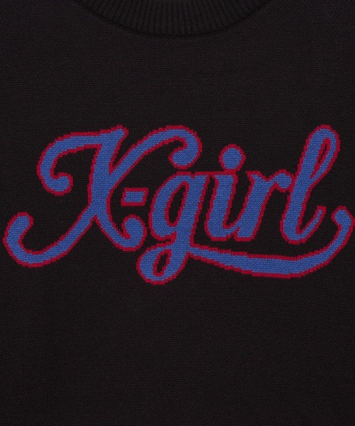 X-girl(エックスガール)の「LETTERING LOGO JACQUARD KNIT TOP(ニット/セーター・レディース・ブラック/ネイビー/ブラウン・ONE SIZE)」の16枚目の写真