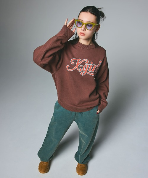 LETTERING LOGO JACQUARD KNIT TOP（ニット/セーター）｜X-girl