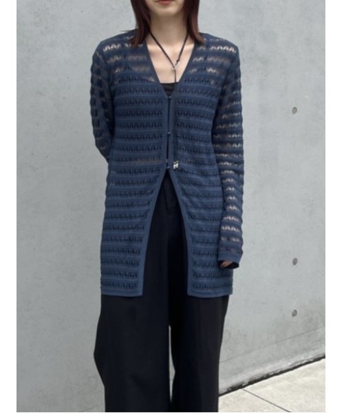 RIM.ARK(リムアーク)の「【LIMITED TIMESALE -2/15 23:59】Crochet open knit C/D クロシェオープンニットカーディガン(ニット/セーター・レディース・ベージュ/ブラック/ブルー/マジェンタ・FREE)」の1枚目の写真