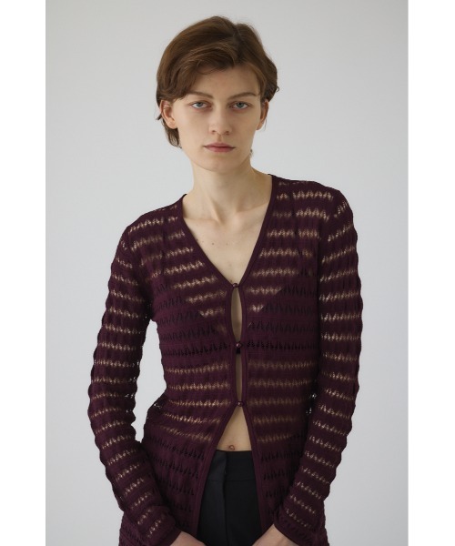 今季ブランド Crochet open knit C/D クロシェオープンニットカーディガン トップス