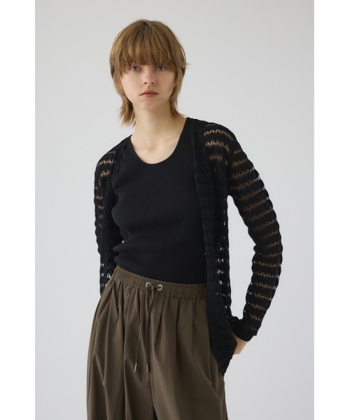 RIM.ARK(リムアーク)の「【LIMITED TIMESALE -2/15 23:59】Crochet open knit C/D クロシェオープンニットカーディガン(ニット/セーター・レディース・ベージュ/ブラック/ブルー/マジェンタ・FREE)」の2枚目の写真