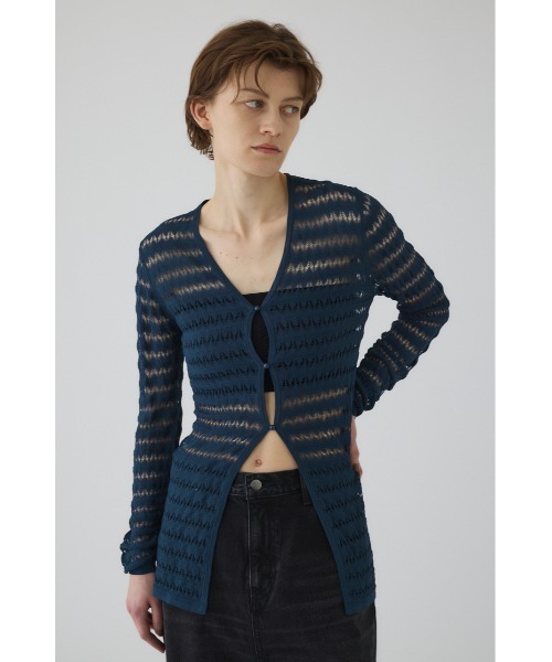 印象のデザイン Crochet open クロシェオープンニットカーディガン C/D knit トップス